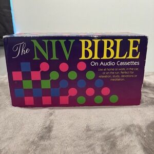 THE NIV BIBLE ON AUDIO CASSETTE Narrated by Steven Johnston 48 Cassette Box Set
